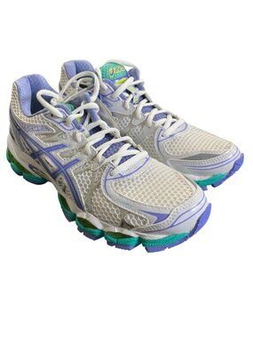 Asics Gel-Nimbus 16 Womens Size 6.5 2A Running Sneaker White Periwinkle Mint NEW